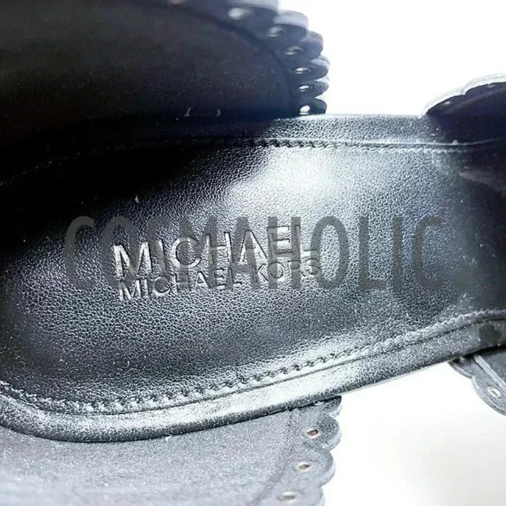 Michael by Michael Kors Jessie Open Toe Black Bootie Leather High Heel Size 8 - Picture 3 of 5
